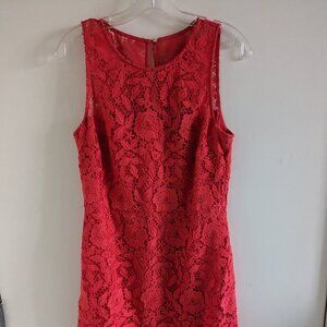 J Crew Collection Sleeveless Coral Lace Dress